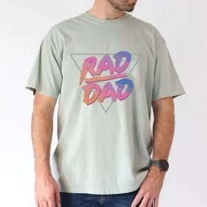 Cartoon Rad Dad Graphic Print T Shirt All Season Non Stretch Cotton Casual Crew Neck Knit Fabric Tee Perfect for Daily Wear Outdoor Activities and Sports Comfortable Fit for Adults 1 gm optimized
