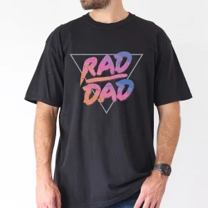 Cartoon Rad Dad Graphic Print T-Shirt, The Best Father's Day Gift