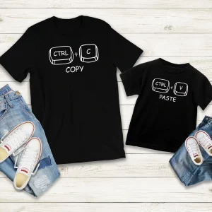 Copy Paste Matching T-Shirts, Ctrl C, Ctrl V Shirt, Fathers Day Shirt, Fathers Day Gift, Family Matching Gift