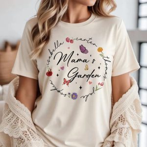 Custom Birth Month Flower Mom, Mama's Garden, Floral Mama T-Shirt, The Best Idea for Mother's Day Gift