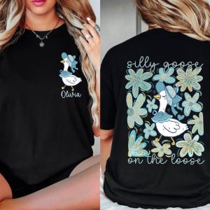 Custom Floral Goose Shirt Mama Goose Shirt Silly Goose On The Loose Funny Cowgirl ShirtWestern Graphic Spring Floral tee 1 1