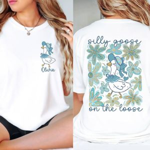Custom Floral Goose Shirt Mama Goose Shirt Silly Goose On The Loose Funny Cowgirl ShirtWestern Graphic Spring Floral tee 3 1