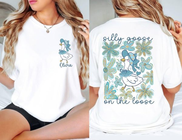 Custom Floral Goose Shirt Mama Goose Shirt Silly Goose On The Loose Funny Cowgirl ShirtWestern Graphic Spring Floral tee 3 1