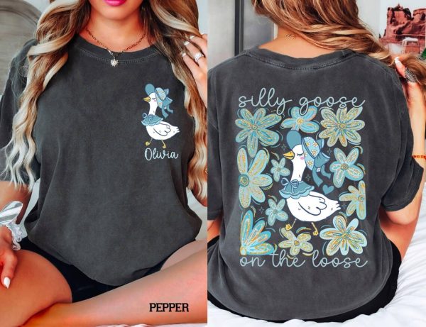 Custom Floral Goose Shirt Mama Goose Shirt Silly Goose On The Loose Funny Cowgirl ShirtWestern Graphic Spring Floral tee 4 1