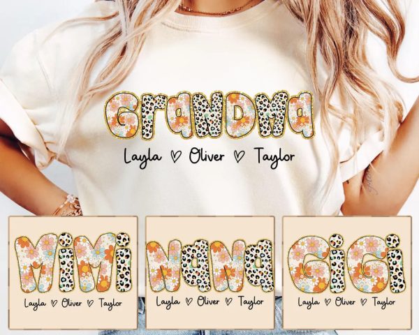 Custom Name Grandma Png Bundle Grandma Nini Mimi Nana Png Mothers Day Png Mama Varsity Png Floral Spring Png Family Shirt Matching Png 1 1