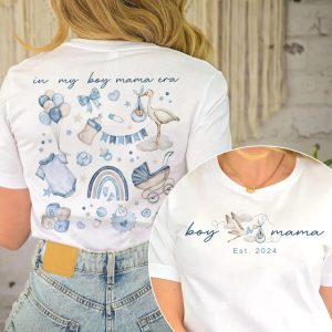 Custom Stork Baby, Boy Mama, Mother's Day Gift For Mom T-Shirt, The Best Idea for Mother's Day Gift