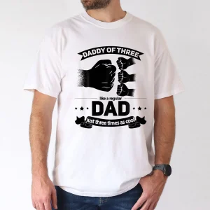Dad of 3 Cool Daddy of three Fathers Day Dad of Three T Shirt 1 gm optimized