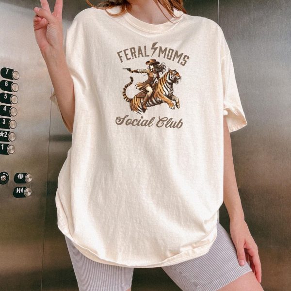 Feral Moms Social Club Shirt Vintage Mom Graphic Tee 1 1