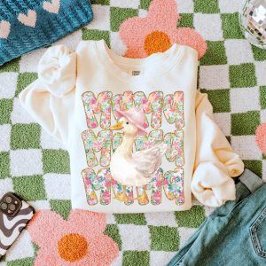 Floral Mama Goose Png Mama Goose Png Girly Png Goose Png Mothers Day Png Floral Mama Png Duck Png Goose Lover Sublimation 4 1