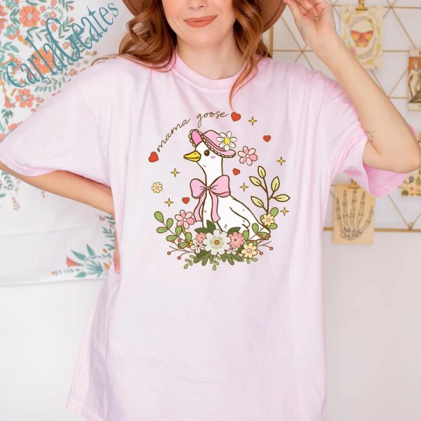 Floral Mama Goose Shirt Goose Mom Sweatshirt Floral Goose T shirt Duck Mama Shirt Happy Mothers Day Gift For Mom Mom Shirt 2 1