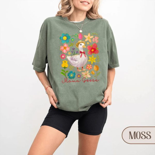 Floral Mama Goose Shirt Mama Goose T Shirt Girly Goose Shirt Mothers Day Shirt Floral Mama Tee Duck Mama Shirt Goose Lover Gift 1 1