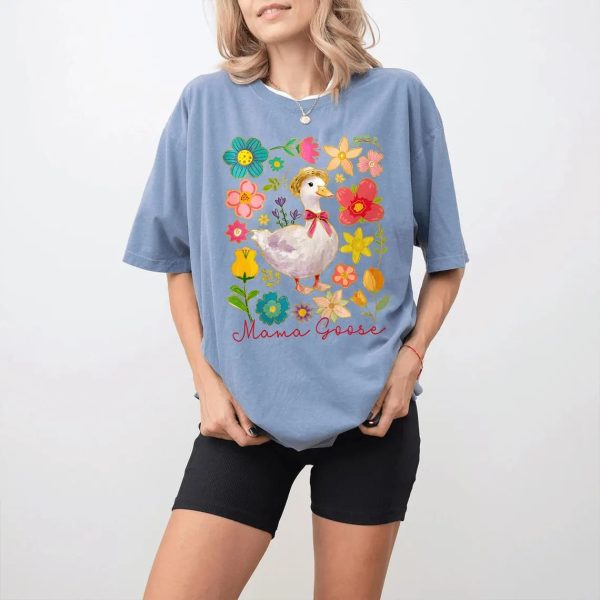 Floral Mama Goose Shirt Mama Goose T Shirt Girly Goose Shirt Mothers Day Shirt Floral Mama Tee Duck Mama Shirt Goose Lover Gift 4 1