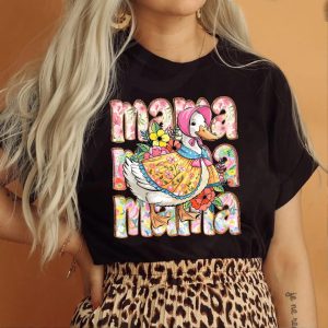 Floral Mama Goose Shirt Mama Goose Tee Girly Goose Shirt Mothers Day Floral Mama Tee Funny Duck Mama Shirt 3 1