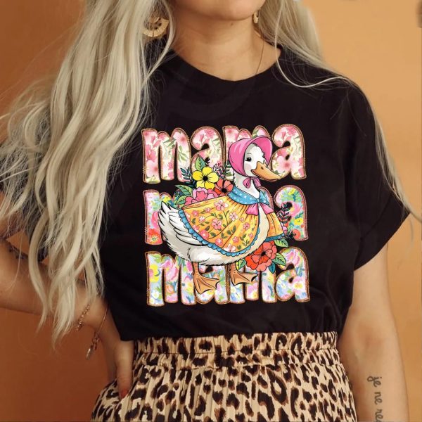 Floral Mama Goose Shirt Mama Goose Tee Girly Goose Shirt Mothers Day Floral Mama Tee Funny Duck Mama Shirt 3 1
