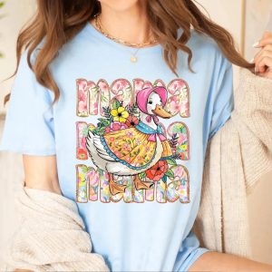 Floral Mama Goose Shirt Mama Goose Tee Girly Goose Shirt Mothers Day Floral Mama Tee Funny Duck Mama Shirt 4 1