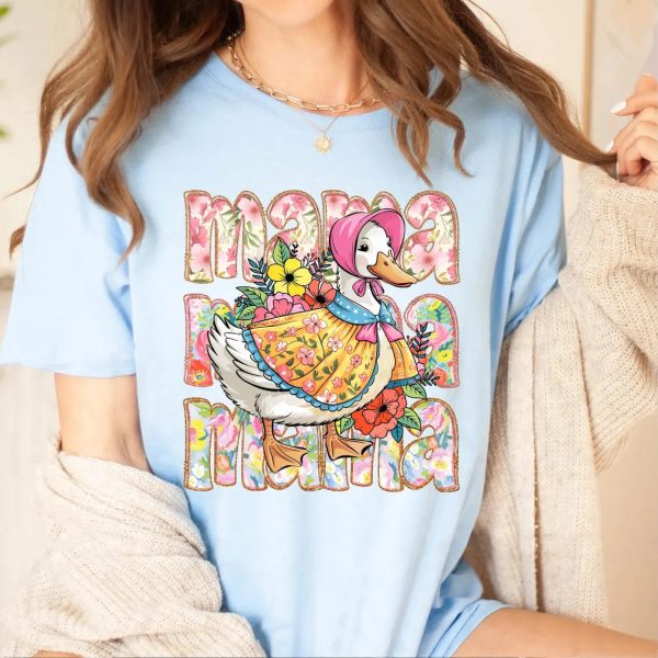 Floral Mama Goose Shirt Mama Goose Tee Girly Goose Shirt Mothers Day Floral Mama Tee Funny Duck Mama Shirt 4 1