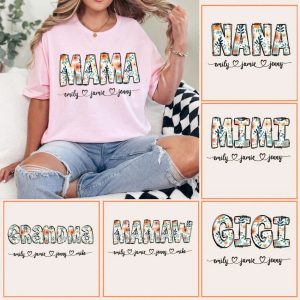 Floral Mama Grandma Nana, Floral Mama Flower with Kids Names, Custom Gigi, Mamaw -  The Best Mothers Day Gift