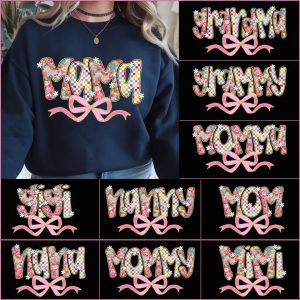 Floral Preppy Mama Design, Retro Flower Gift for Mom, Nana, Mimi, Aunt