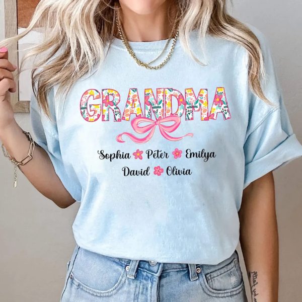 Floral Mimi T Shirt Mimi Floral Bow Coquette Mimi Mimi Floral Bow Mimi Groovy Mimi Bow Mothers Day Gift For Mimi Grandma Mom 2 1