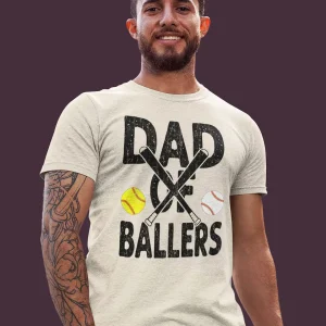 Softball Baseball Dad Shirt ? Proud Sports Dad of Ballers ? Father's Day Gift