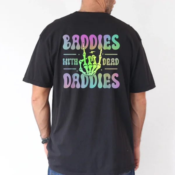 Groovy Baddies with the Dead Daddies Graphic T Shirt Adult Black Small Short Sleeve Cotton Blend Casual Style Machine Washable Casual Wear Trendy Casual Style Stretchy Fabric 2