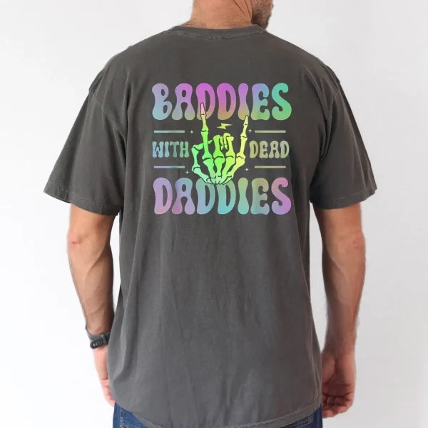 Groovy Baddies with the Dead Daddies Graphic T Shirt Adult Black Small Short Sleeve Cotton Blend Casual Style Machine Washable Casual Wear Trendy Casual Style Stretchy Fabric 3