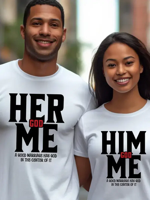 His Hers Matching Couple T Shirts 1
