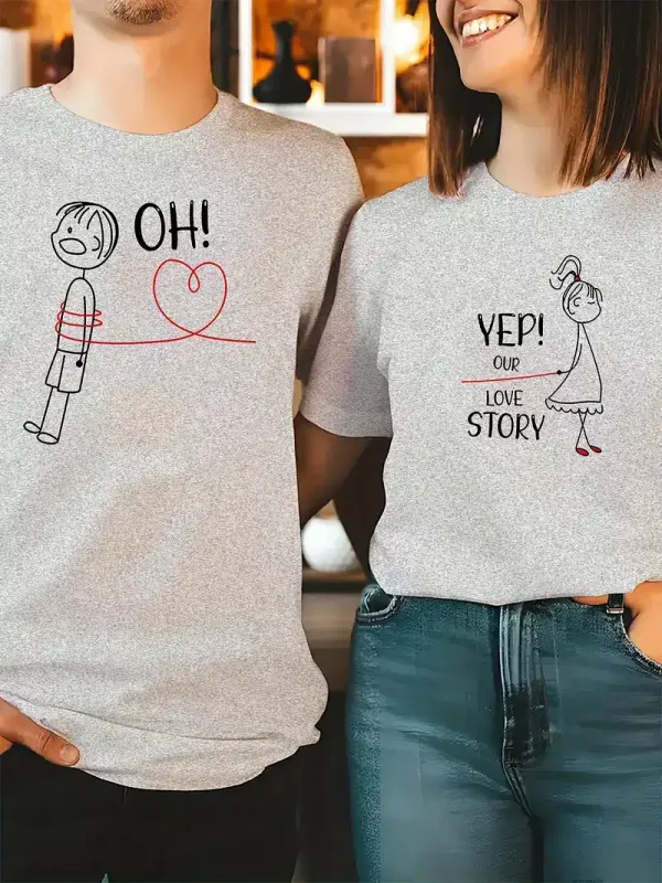 His Hers Matching Couple T Shirts 4