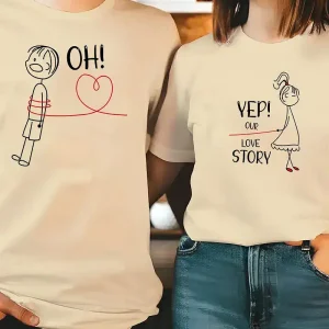 His Hers Matching Couple T Shirts 5