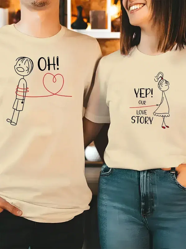 His Hers Matching Couple T Shirts 5