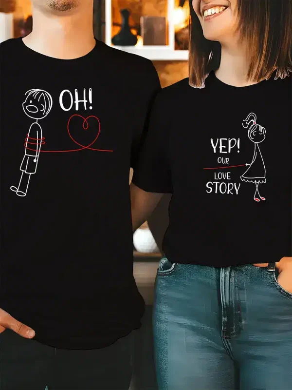 His Hers Matching Couple T Shirts 6