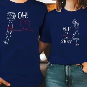 His Hers Matching Couple T Shirts 7