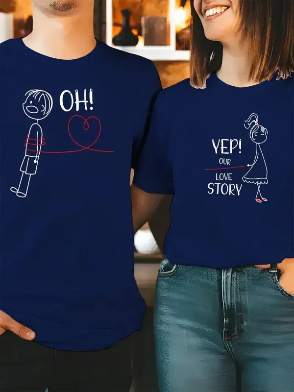 His Hers Matching Couple T Shirts 7