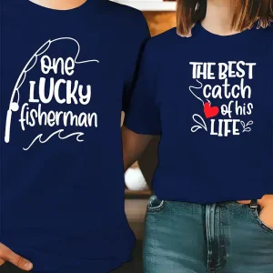 His Hers Matching Fishing Graphic 1