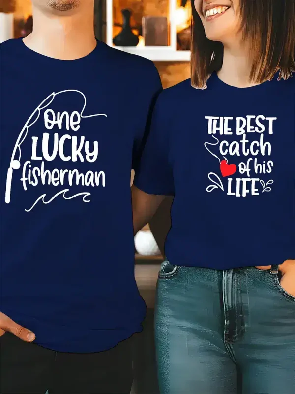 His Hers Matching Fishing Graphic 1