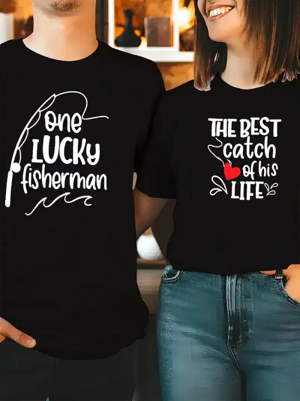 His Hers Matching Fishing Graphic 2
