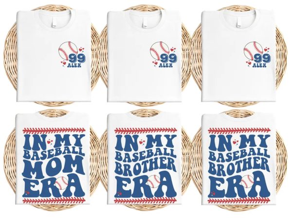 In My Baseball Sister Era Shirt Custom Baseball Sister Shirt Baseball Numbers and Name Sister Shirt Baseball Team Family Sweatshirt 1 1