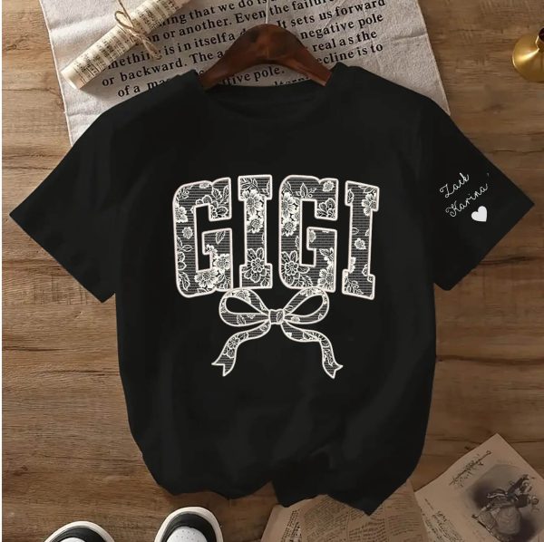 Lace Gigi Coquette Shirt Mothers Day Gift Gift for Mom Floral Gigi Lace Shirt Trendy Lace Print Crewneck Grammy Nana Shir 1 1