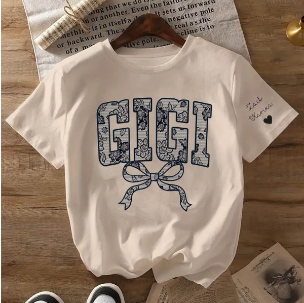Lace Gigi Coquette Shirt Mothers Day Gift Gift for Mom Floral Gigi Lace Shirt Trendy Lace Print Crewneck Grammy Nana Shir 3 1