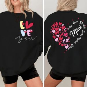 Love You Mimi With Grandkids Personalized Sweatshirt Gift For Grandma Mom Wife Custom Sleeve NH96 2 1
