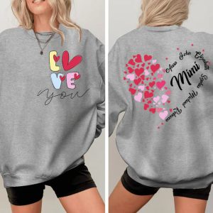Love You Mimi With Grandkids Personalized Sweatshirt Gift For Grandma Mom Wife Custom Sleeve NH96 3 1