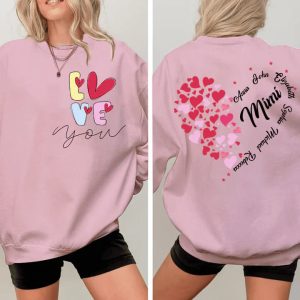Love You Mimi With Grandkids Personalized Sweatshirt Gift For Grandma Mom Wife Custom Sleeve NH96 6 1