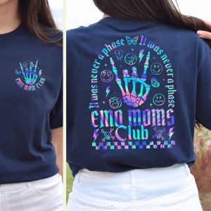 May include A Dark Blue T-Shirt With a Holographic Design T-Shirt, The Best Idea for Mother's Day Gift