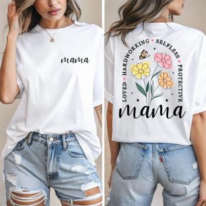 Mama Flower T-Shirt, Spring Floral T-Shirt, The Best Idea for Mother's Day Gift