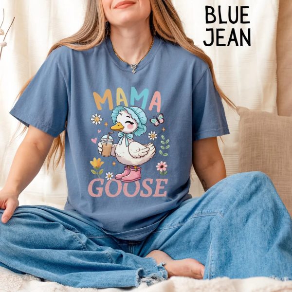 Mama Goose T Shirt Funny Animal Mom Shirt Comfort Colors 1717 Tee Goose Graphic Tee Vintage Style Mom Gift Mothers Day Present 1 1