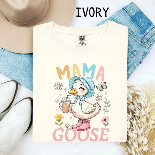 Mama Goose T Shirt Funny Animal Mom Shirt Comfort Colors 1717 Tee Goose Graphic Tee Vintage Style Mom Gift Mothers Day Present 3 1
