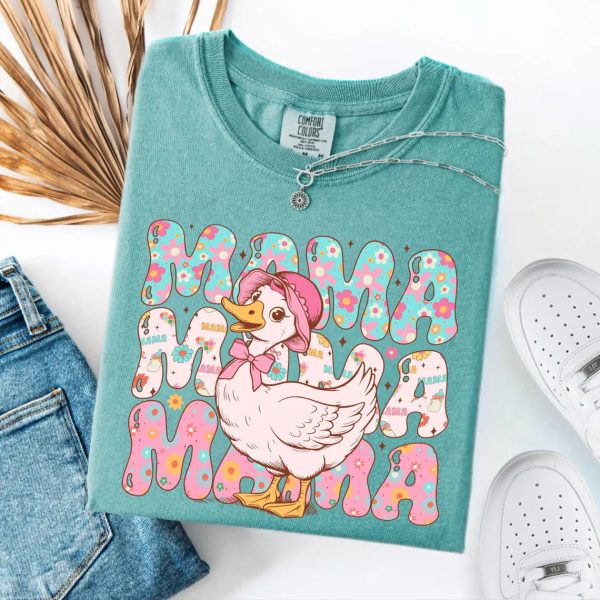 Mama Goose T shirt Mothers Day Gift For Mom Floral Duck Shirt Vintage Mama Shirt Baby Shower Gift Cute Pregnancy Gift 1 1