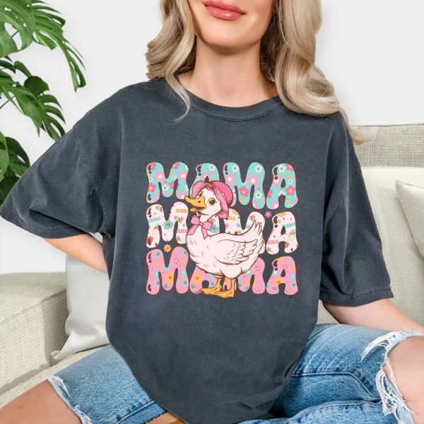 Mama Goose T shirt Mothers Day Gift For Mom Floral Duck Shirt Vintage Mama Shirt Baby Shower Gift Cute Pregnancy Gift 2 1