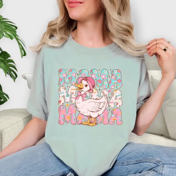 Mama Goose T shirt Mothers Day Gift For Mom Floral Duck Shirt Vintage Mama Shirt Baby Shower Gift Cute Pregnancy Gift 3 1