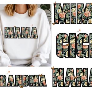 Gift for Mother's Day: Mama Mini Grandma Nana Gigi Wildflower Spring Tee